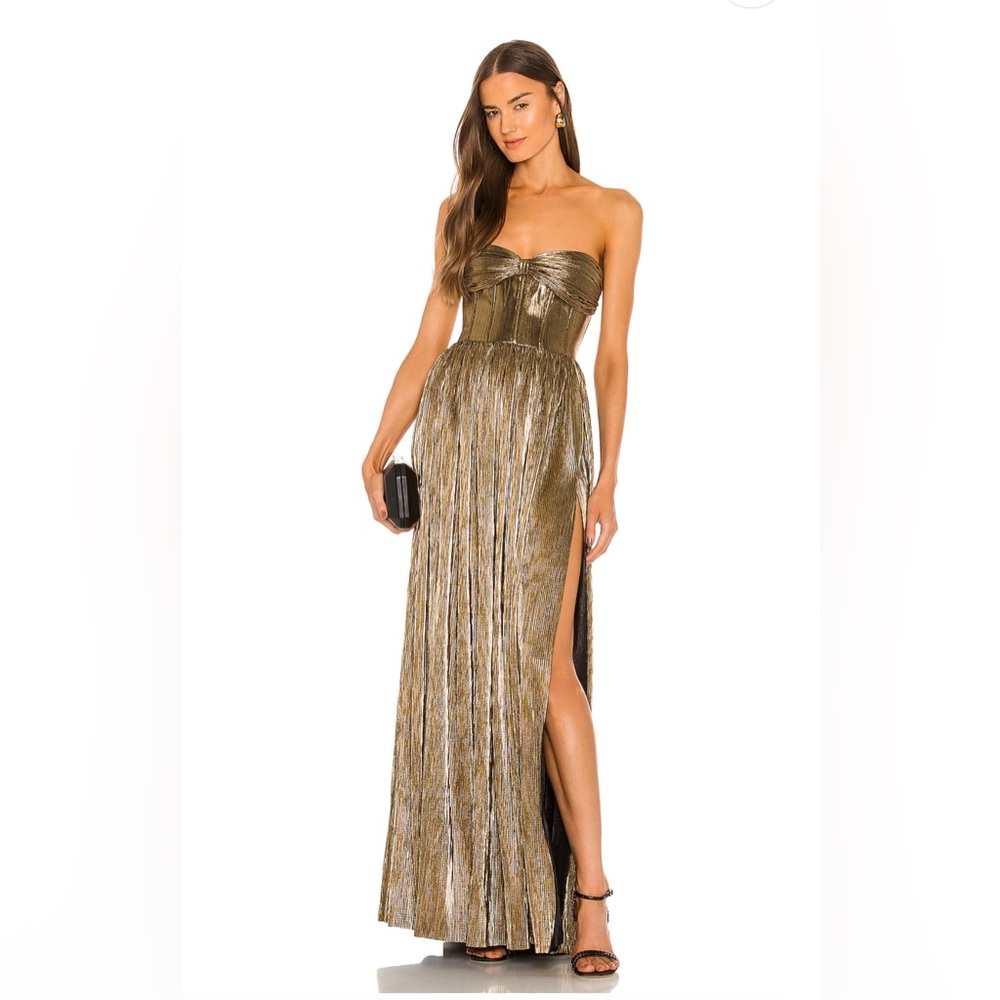 Bronx and Banco Strapless Gown in Gold